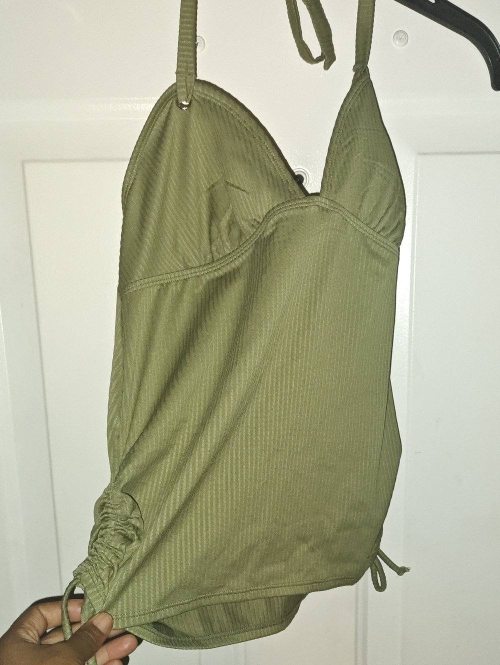 Salt + Cove Olive Ribbed Halter Cami